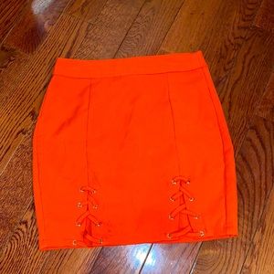 Orange Short Tie skirt